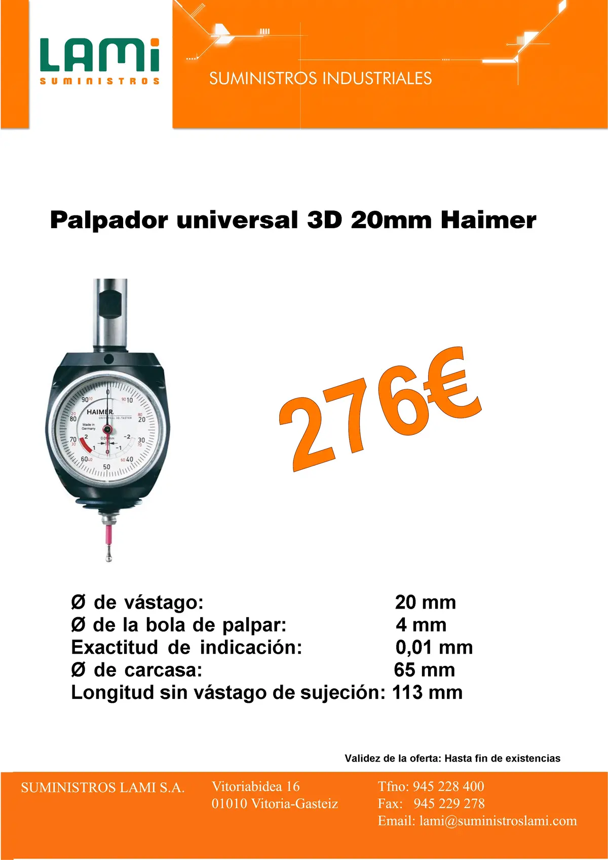 Palpador 3D Universal Haimer